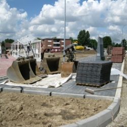 Bau Haltebuchten für Zentralen Omnibusbahnhof (ZOB) Langerwehe im Mai 2009