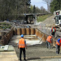 Bauvorhaben Bahnunterführung Lehmsief im April 2015